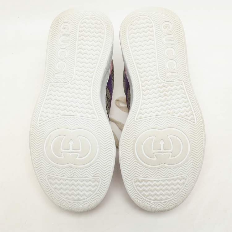 Pre Owned Gucci Multicolor GG Supreme Canvas and Leather Low Top Sneakers Size 36.5