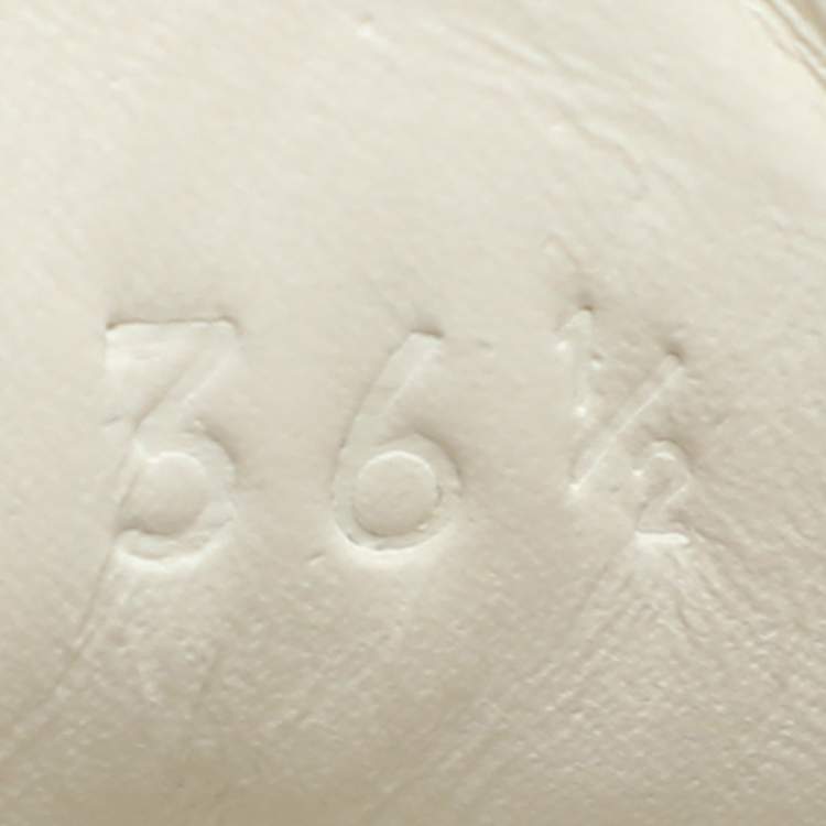 Pre Owned Gucci White Leather Ace Removable Patch Low Top Sneakers Size 36.5
