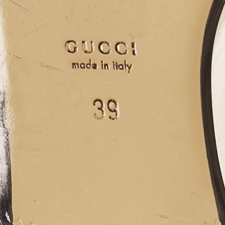 Pre Owned Gucci Off White Leather Princetown Flat Mules Size 39