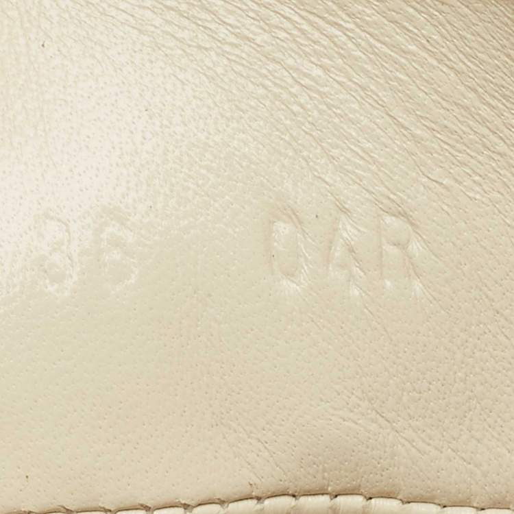 Pre Owned Gucci Cream Microguccissima Leather High Top Sneakers Size 36