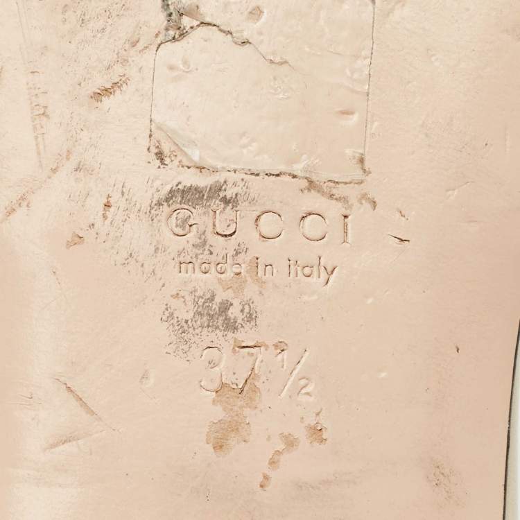 مملوكة مسبقًا Gucci Beige/Cream GG Canvas and Leather GG Marmont Flat Slides Size 37.5