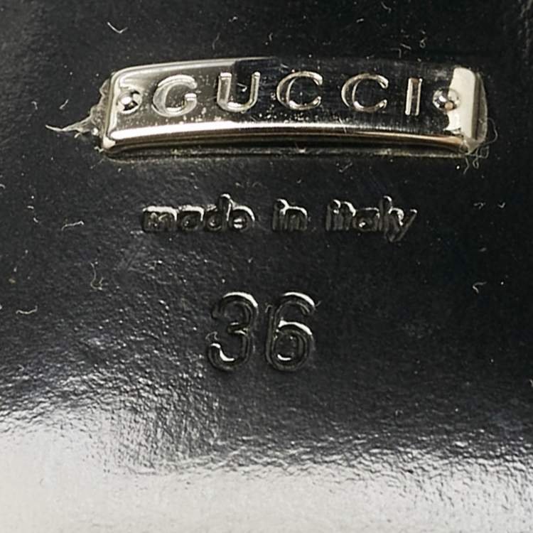 Pre Owned Gucci Silver Leather Buckle Crystal Embellished Ankle Strap Platform Sandals Size 36
