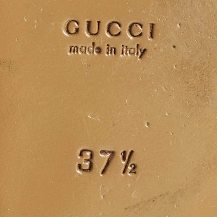Pre Owned Gucci x Disney Brown Mickey Mouse Print GG Supreme Canvas Princetown Flat Mules Size 37.5