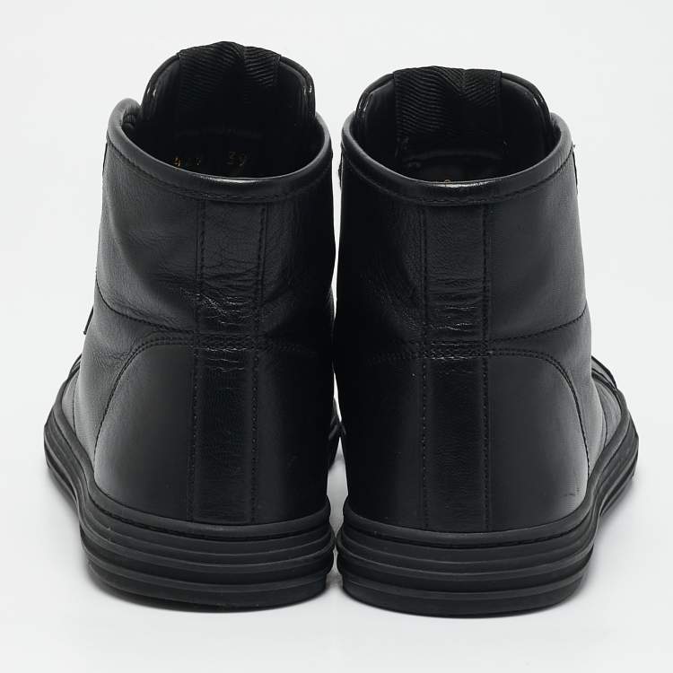 Pre Owned Gucci Black Leather California Studded High Top Sneakers Size 39