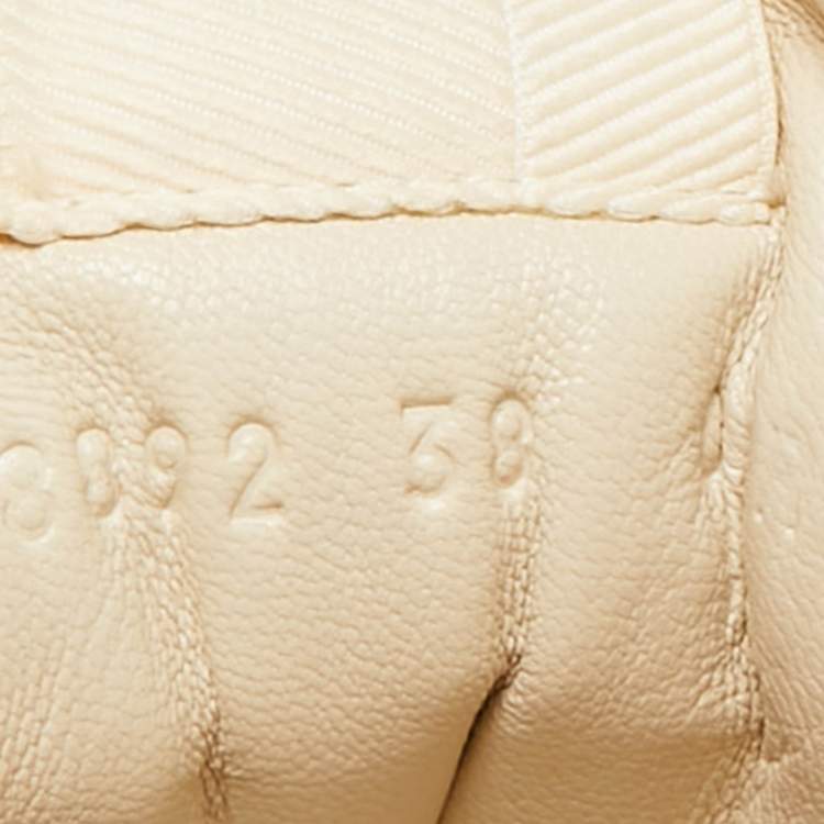 Pre Owned Gucci Cream Leather Vintage Logo Rhyton Sneakers Size 38