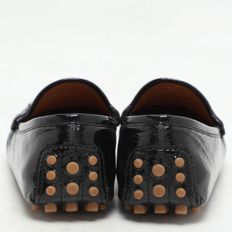 Pre Owned Gucci Black Patent Leather Horsebit Loafers Size 35.5