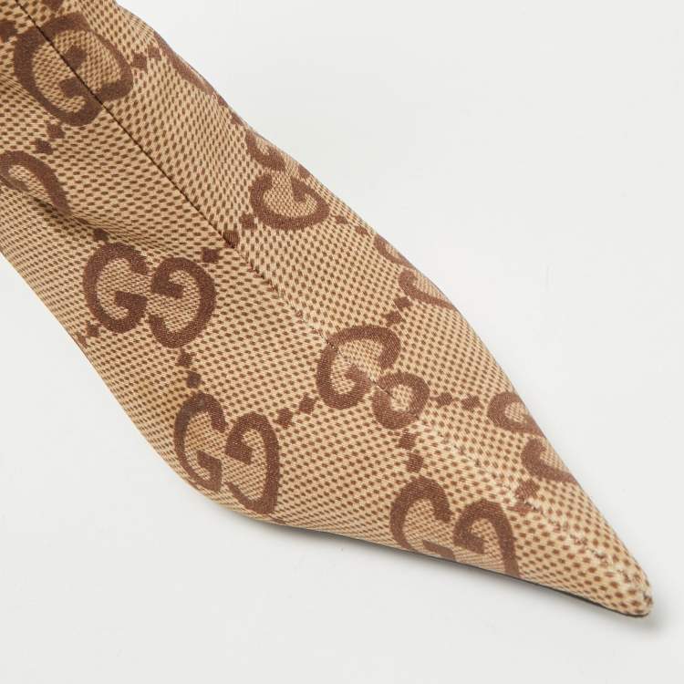Pre Owned Gucci Beige Stretch Fabric GG Ankle Length Boots Size 37