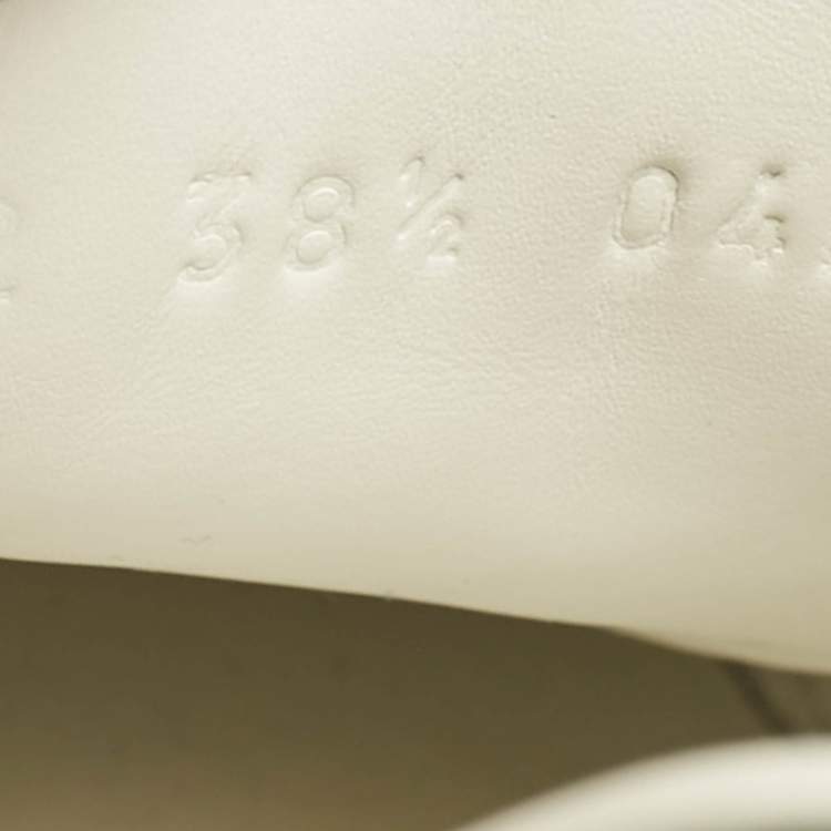 Pre Owned Gucci White Leather Ace Web Star Detail Lace Up Sneakers Size 38.5