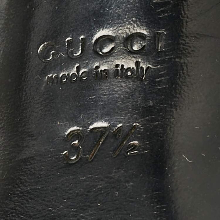 Pre Owned Gucci Purple/Black Leather Brogue Round Toe Platform Pumps Size 37.5