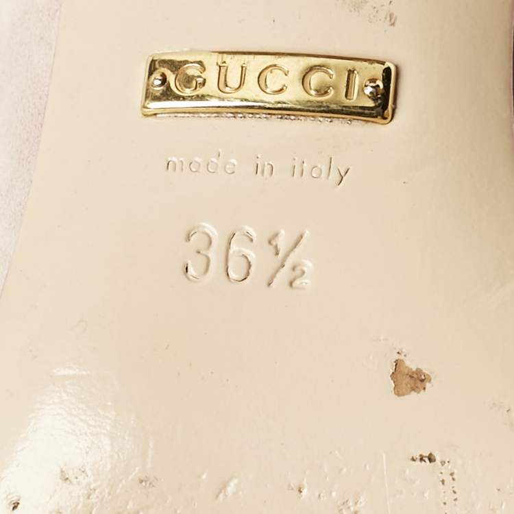 Pre Owned Gucci Light Pink Suede GG Marmont Fringe Pumps Size 36.5