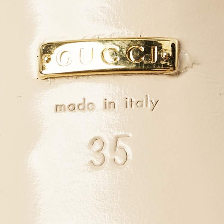Pre Owned Gucci Burgundy Leather Unia Crystal Embellished Mules Size 35