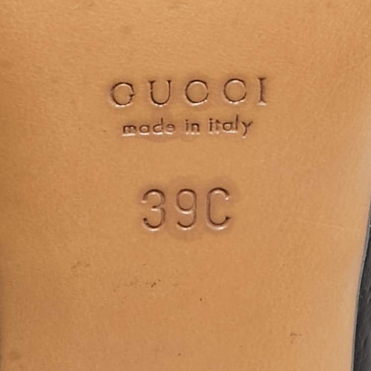 Pre Owned Gucci Black GG Canvas and Leather Vintage Horsebit Chain Mules Size 39