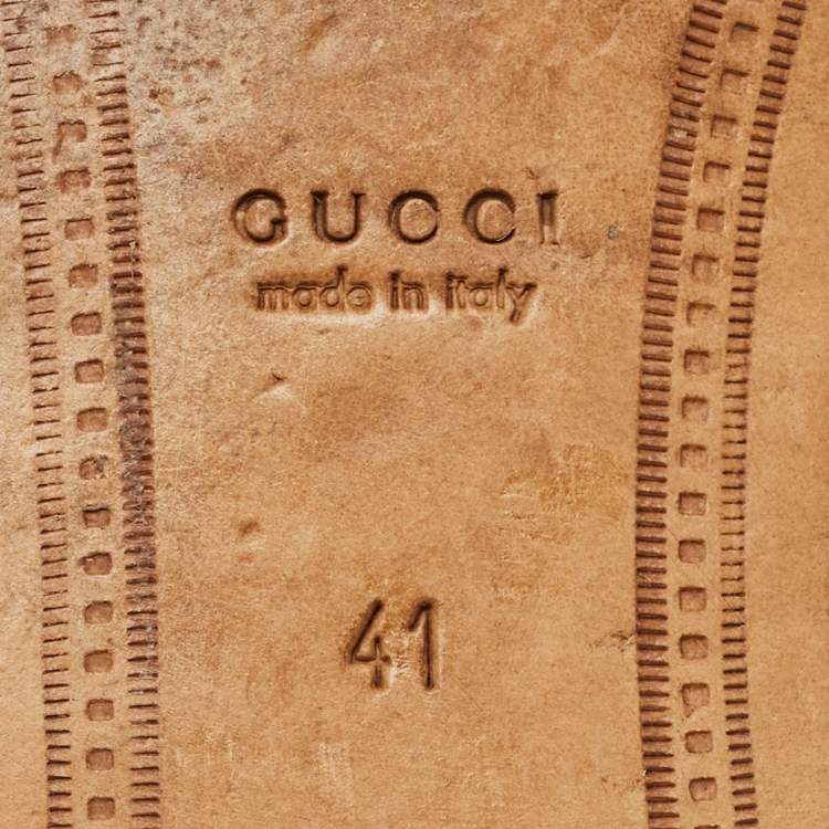 Pre Owned Gucci Black Leather Embroidered Star Bee Horsebit Jordaan Loafers Size 41