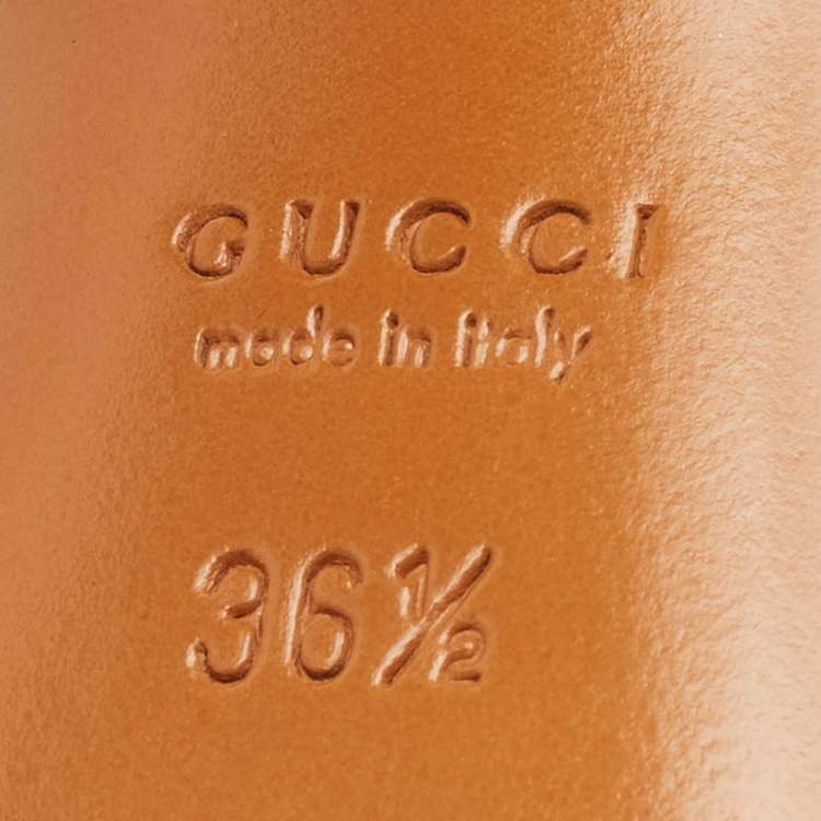 Pre Owned Gucci Olive Green Python Leather Platform Pumps Size 36.5