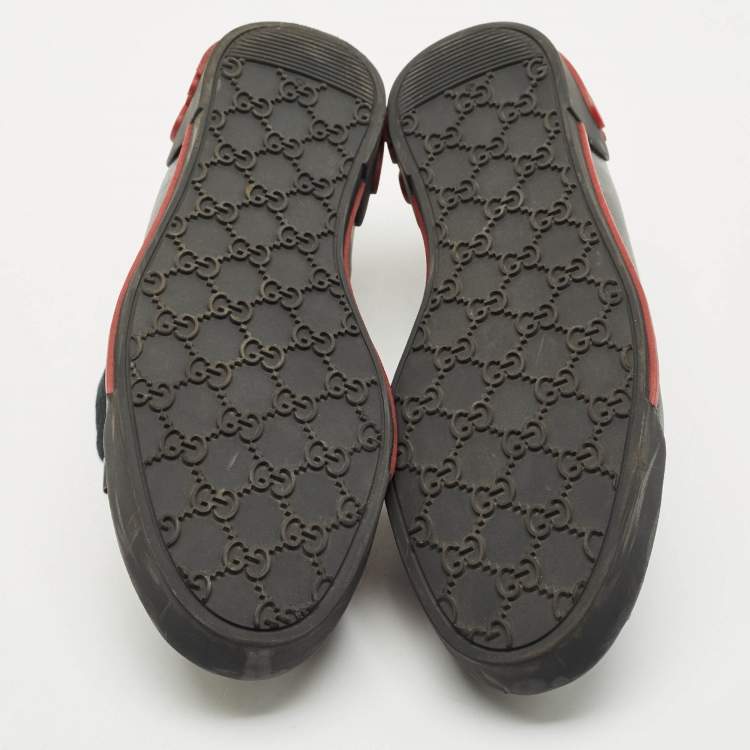Pre Owned Gucci Black GG Supreme Canvas Classic Web Script Low Top Sneakers Size 39