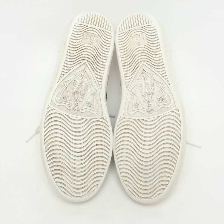 Pre Owned Gucci White Leather Ace Bee Embroidered Low Top Sneakers Size 37