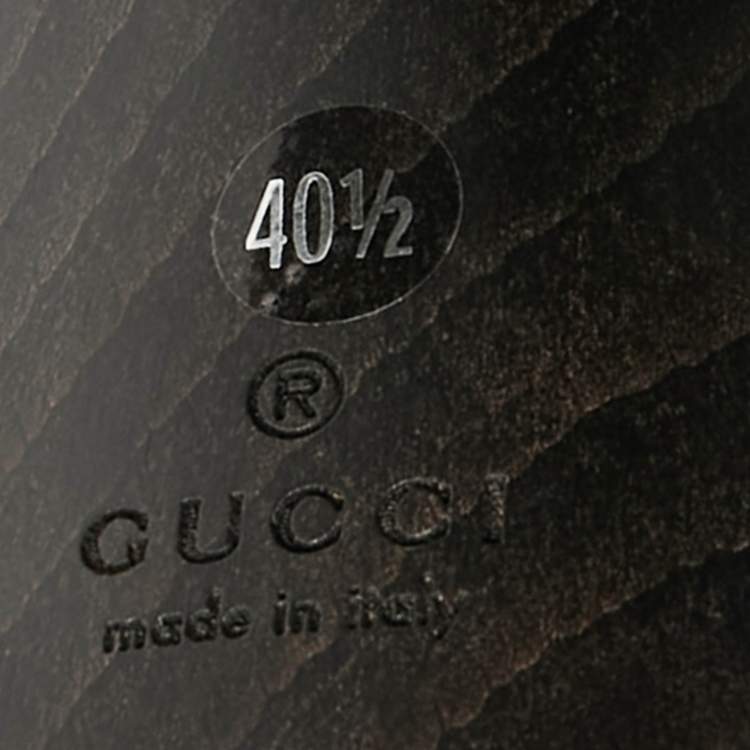 Pre Owned Gucci Grey Leather Icon Bit Platform Clogs Size 40.5