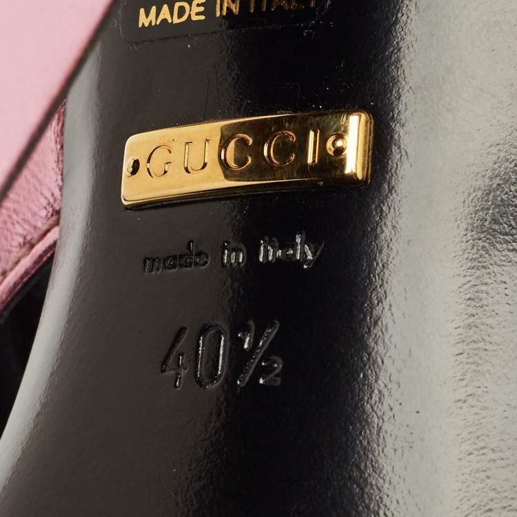 Pre Owned Gucci Rose Gold Quilted Leather Crisscross Block Heel Slide Sandals Size 40.5