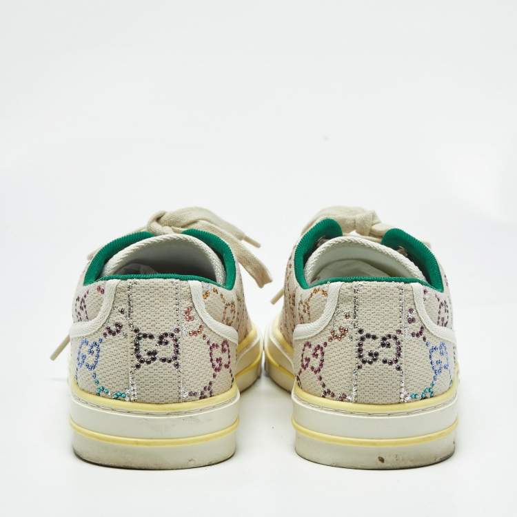 Pre Owned Gucci Multicolor Crystal GG Canvas Tennis 1977 Sneakers Size 40.5
