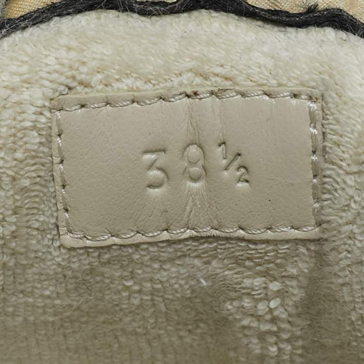 Pre Owned Gucci Multicolor Nubuck Leather and GG Canvas Screener Sneakers Size 38.5