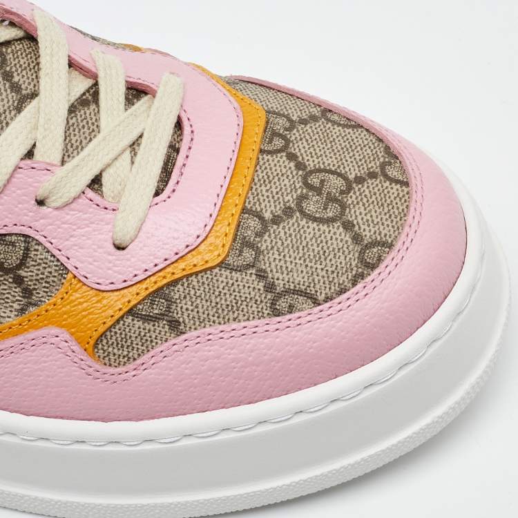 Pre Owned Gucci Multicolor GG Supreme Canvas and Leather Low Top Sneakers Size 39