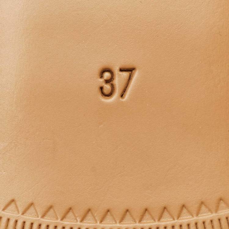 Pre Owned Gucci Red Leather Princetown Flat Mules Size 37