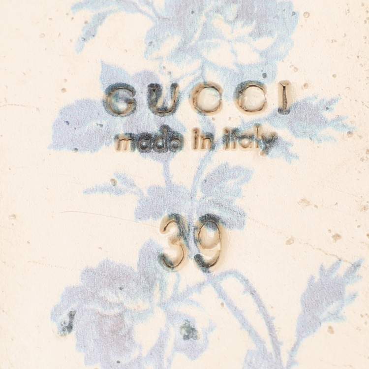 Pre Owned Gucci Brown GG Velvet Crystal Embellished Mules Size 39