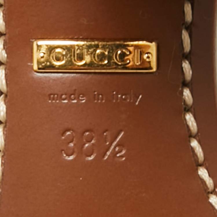 Pre Owned Gucci Multicolor Leather and GG Supreme Canvas Knee Length Boots Size 38.5
