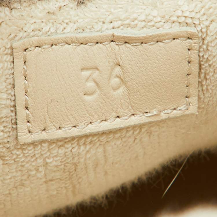 Pre Owned Gucci Multicolor Nubuck Leather and Crystal GG Canvas Screener Sneakers Size 36