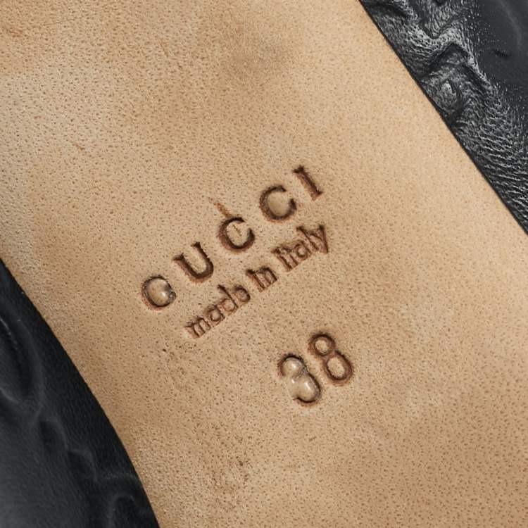 Pre Owned Gucci Black Guccissima Leather New Hollywood Pumps Size 38