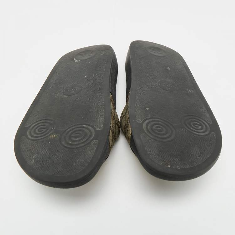 Pre Owned Gucci Multicolor GG Supreme Canvas Pool Slide Size 38