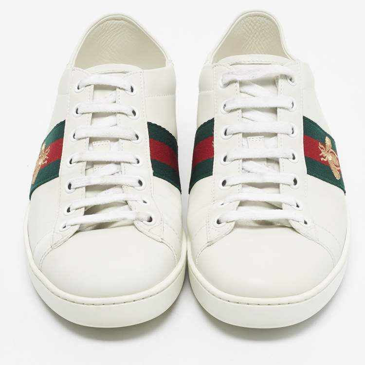 Pre Owned Gucci White Leather Ace Foldable Sneakers Size 39