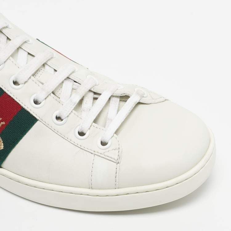 Pre Owned Gucci White Leather Ace Foldable Sneakers Size 39