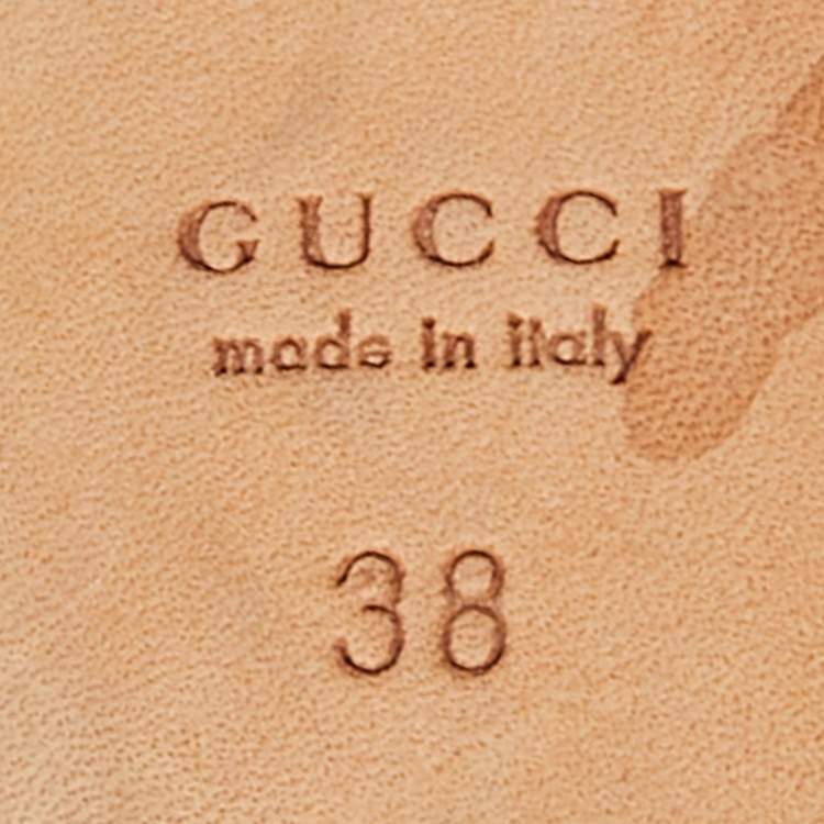 Pre Owned Gucci Brown Guccissima Leather Peep Toe Platform Pumps Size 38