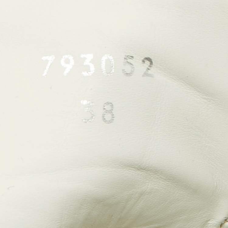Pre Owned Gucci White/Green Crocodile Leather and Leather Ace Low Top Sneakers Size 38
