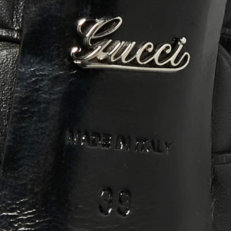 Pre Owned Gucci Black Leather Lifford Cage Platform Sandals Size 39