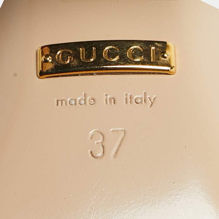 Pre Owned Gucci Black Leather GG Marmont Ankle Strap Sandals Size 37