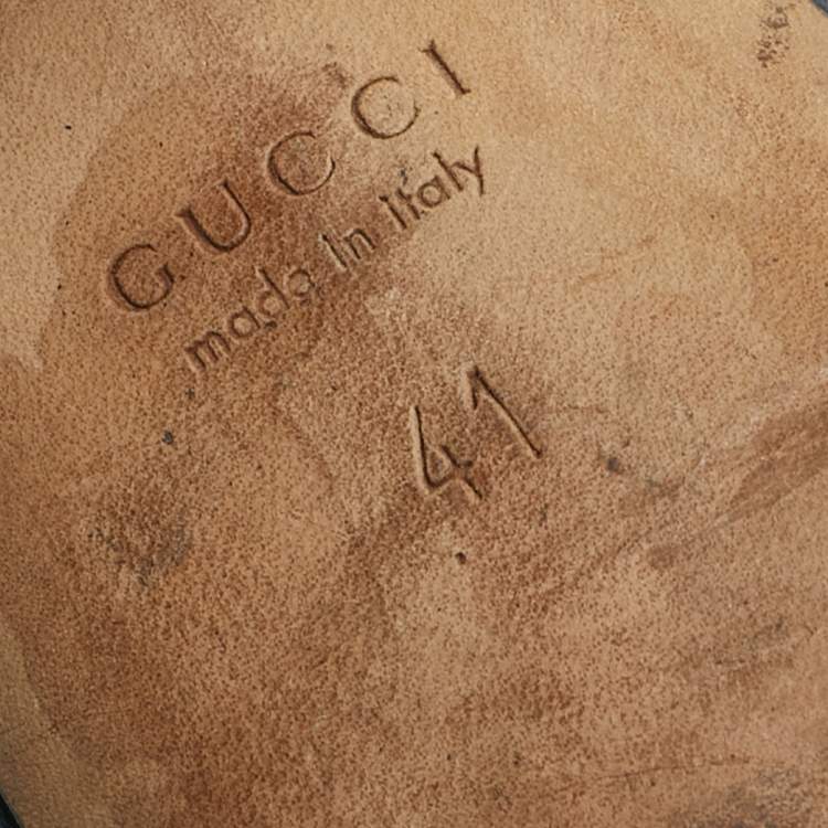 Pre Owned Gucci Black Leather Horsebit Ankle Strap Open Toe Block Heel Sandals Size 41