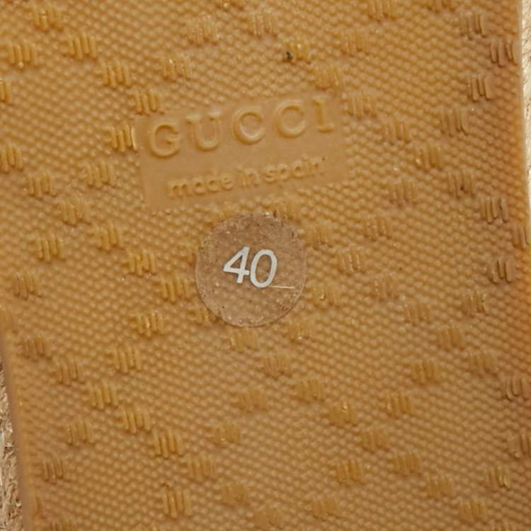 Pre Owned Gucci Black Canvas and Leather GG Espadrille Flats Size 40