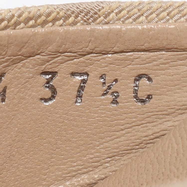 Pre Owned Gucci Beige GG Canvas Slide Sandals Size 37.5