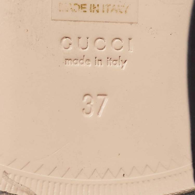 Pre Owned Gucci Red GG Supreme Canvas Princetown Flat Mules Size 37