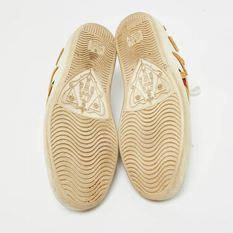 Pre Owned Gucci White Leather Loved Ace Sneakers Size 37