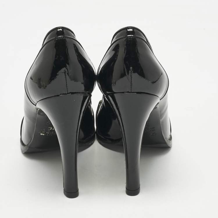 Pre Owned Gucci Black Patent Leather Horsebit Pumps Size 37