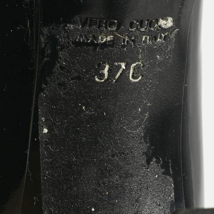 Pre Owned Gucci Black Patent Leather Horsebit Pumps Size 37