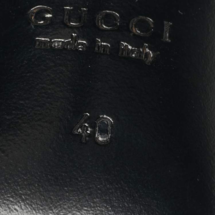 Pre Owned Gucci Black Patent Leather Signoria Chain Link Slingback Pumps Size 40