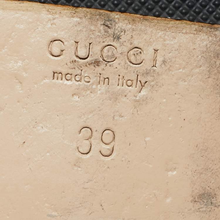 Pre Owned Gucci Beige/Black GG Canvas GG Marmont Flat Slides Size 39