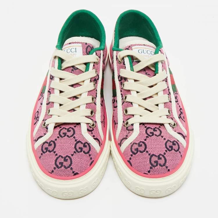 Pre Owned Gucci Purple GG Canvas Tennis 1977 Sneakers Size 36