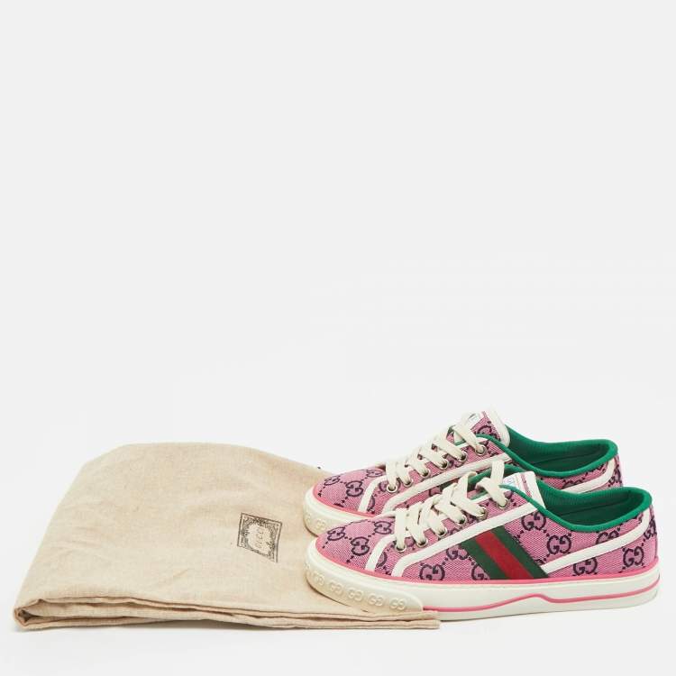 Pre Owned Gucci Purple GG Canvas Tennis 1977 Sneakers Size 36