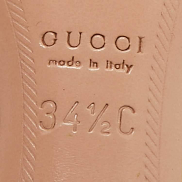 Pre Owned Gucci Yellow Leather and GG Canvas Slide Sandals Size 34.5