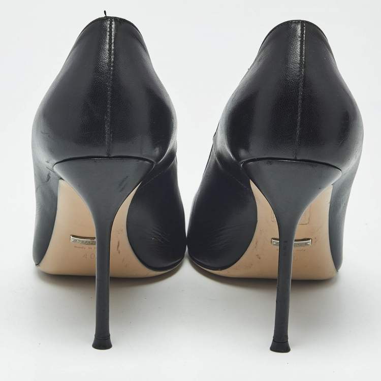 Pre Owned Gucci Black Leather Dionysus Pumps Size 40